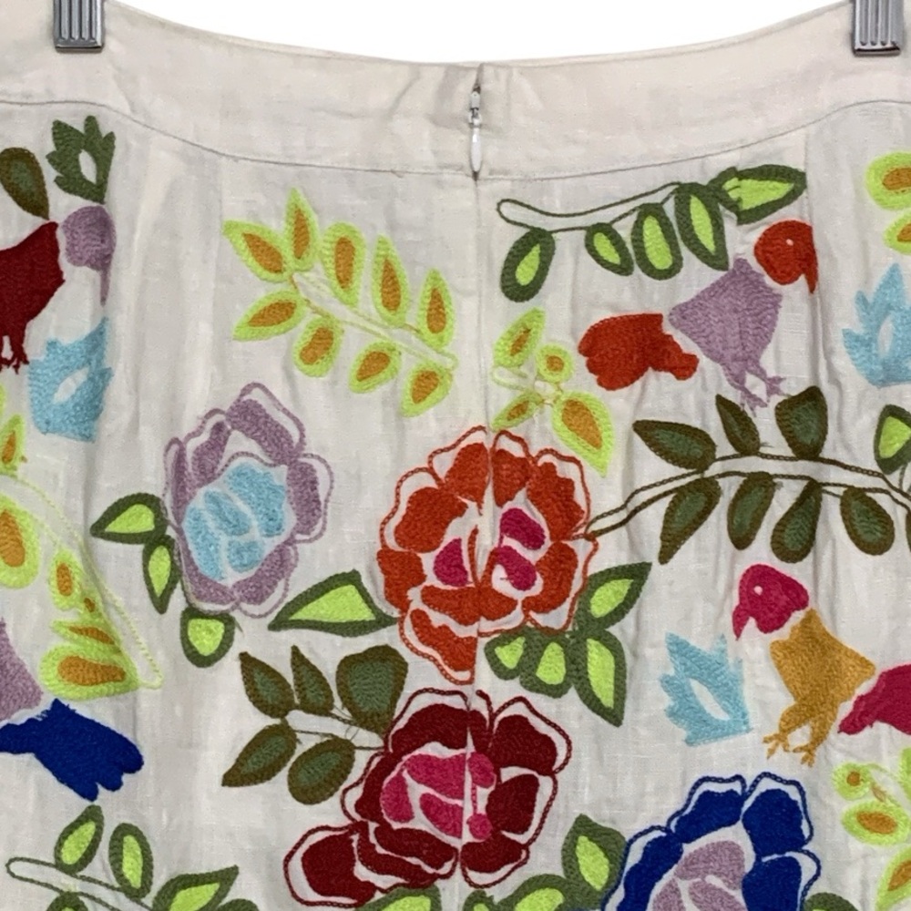 Anthropologie Moulinette Soeurs La Fiesta Embroidered Pom Pom Pencil Skirt - Picture 9 of 12